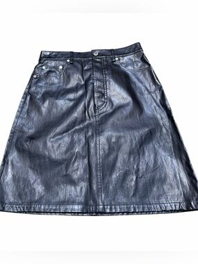 Brand New Helmut Lang Black Patent 5 Pocket Leather Skirt